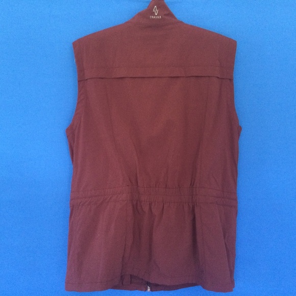 Eddie Bauer Women's Large Travex Vest Hiking Camping Burgundy Pockets - Picture 5 of 15
